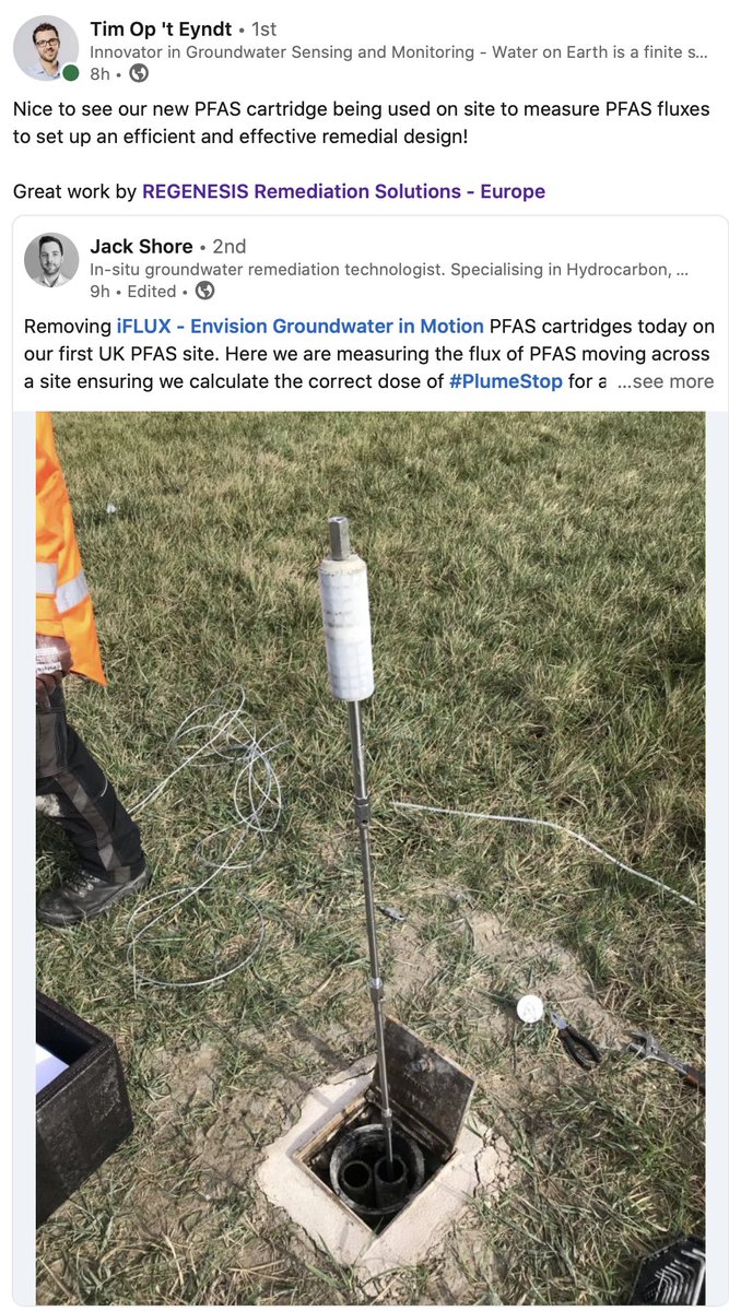 cyclopure's tweet photo. Congrats @iFLUXsampling and @REGENESISEurope . Great to see DEXSORB+® in use in the field! #dexsorb https://t.co/zyb0QWKbfB