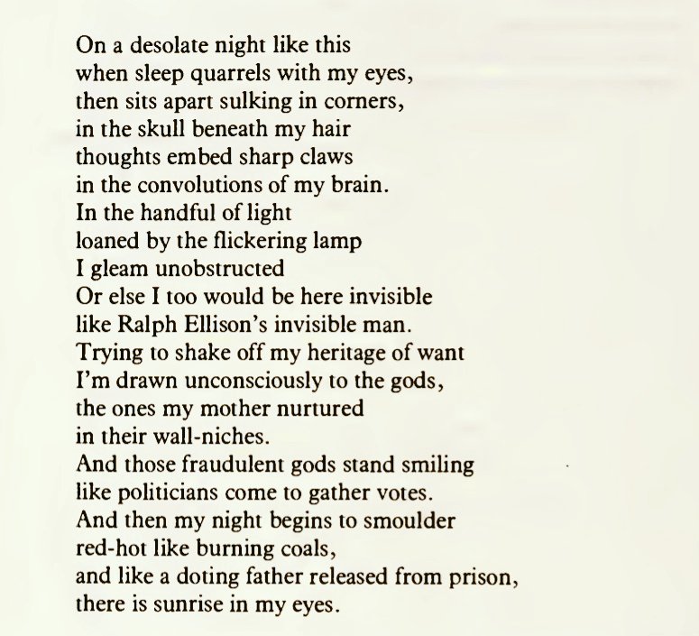 62. 'On a Desolate Night Like This' by B. Rangarao      -- translated by Priya Adarkar