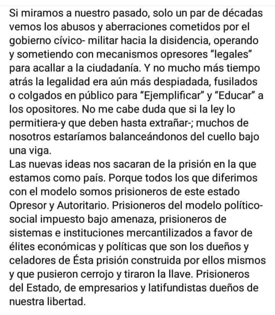 Coordinadora18O's tweet image. Dejamos aquí el testimonio de Omar Jerez Mesa detenido el 7 de noviembre en medio del estallido social. 
Solidarizamos con todxs quienes hoy se encuentren privados de libertad por luchar. 
¡Que solidaridad se extienda en todos los territorios! 
🔥✊