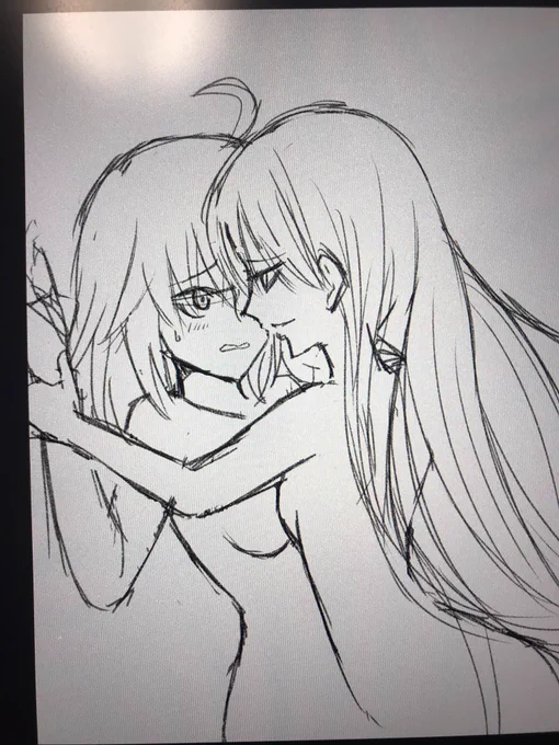 軽い百合位の気持ちで描き始めたんだけど、開戦直前になってしまった…取り敢えず続き描いてみる… 