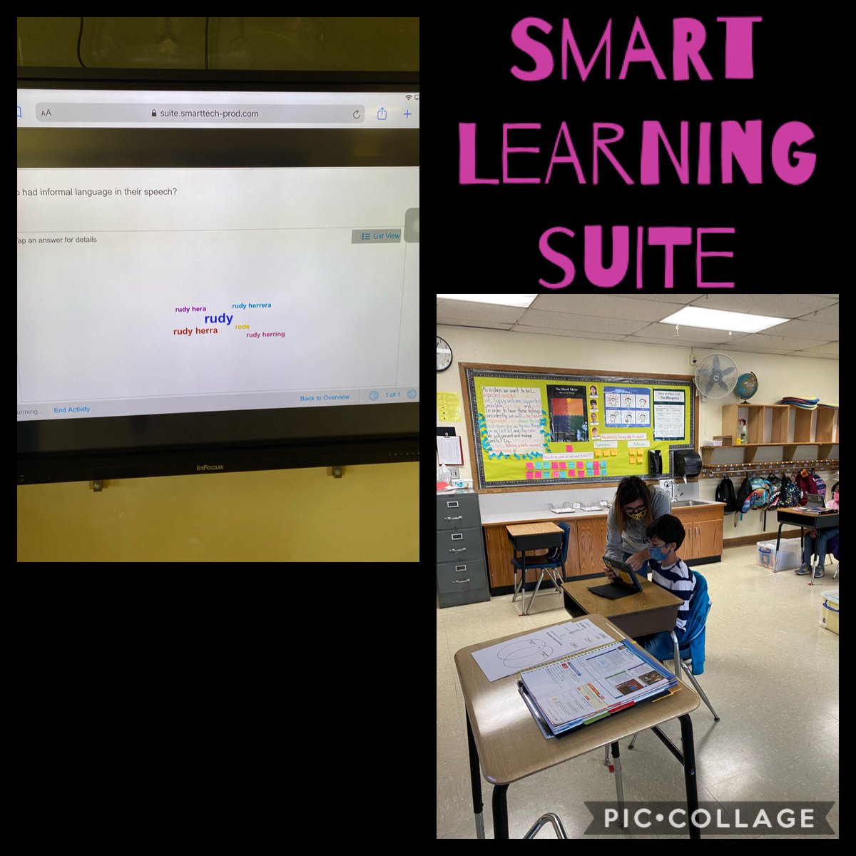 Ss using smart learning suite to share out their answers. @ColarossiChris @AJCanle @shawaveschool @C_Cosme19 @SRod_vs30