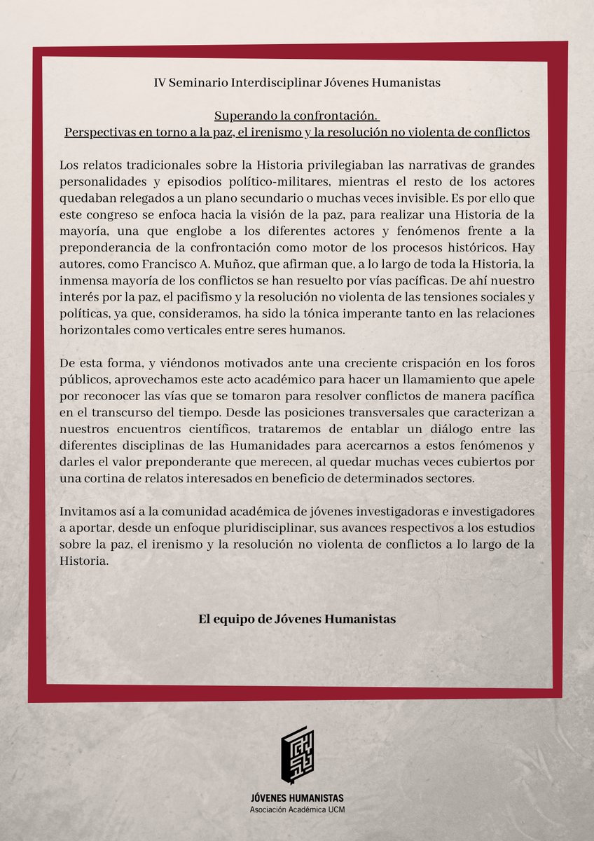 jhumanistasucm's tweet image. ¡Prorrogamos el CFP hasta el 30 de noviembre! Si te quedaste con ganas de enviar una propuesta para nuestro seminario, es tu oportunidad ;)
⬇️