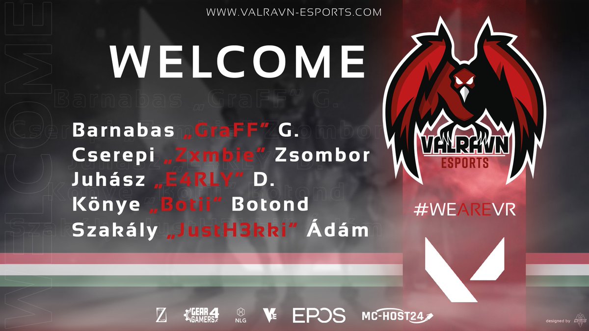 a warm welcome to our 
first Hungarian <a href="/PlayVALORANT/">VALORANT</a> team 
We look forward to an exciting time

🔥Go check him out!🔥
👀twitch.tv/graff1
👀twitch.tv/itsmehekki
👀twitch.tv/Zombie_SAS

 #esports #WeAREvR #TwitchDE #esport #VALORANT