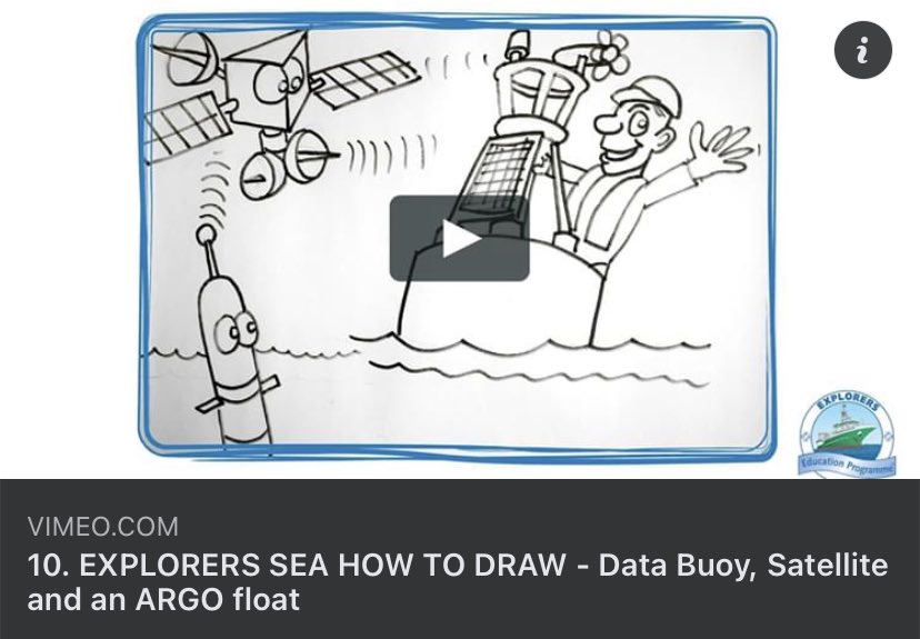 explorersedu's tweet photo. Luv #Spaceweek 2020. Did you know that Argo Floats collect real-time data on temperature & salinity in our ocean & send it to scientists via satelittes. Join John in #SeaHowtodraw as he a draws a satellite, data buoy & ARGO float @ArgoIreland @MarineInst https://t.co/uRG4YGihEl https://t.co/yamENJ4dAK