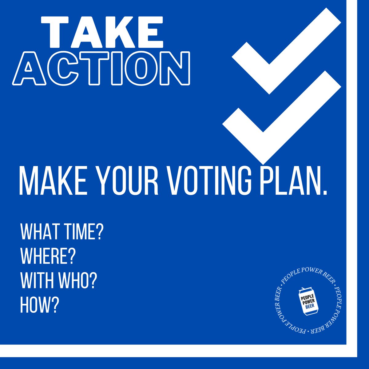 Your plan can be as specific as what time you're going to set your alarm and what mask you're going to wear to the polls, or the exact date you'll drop your mail in ballot, or as general as "wake up and go." Whatever it will be, make sure you have one and stick to it. ✔️ ✔️ ✔️ #