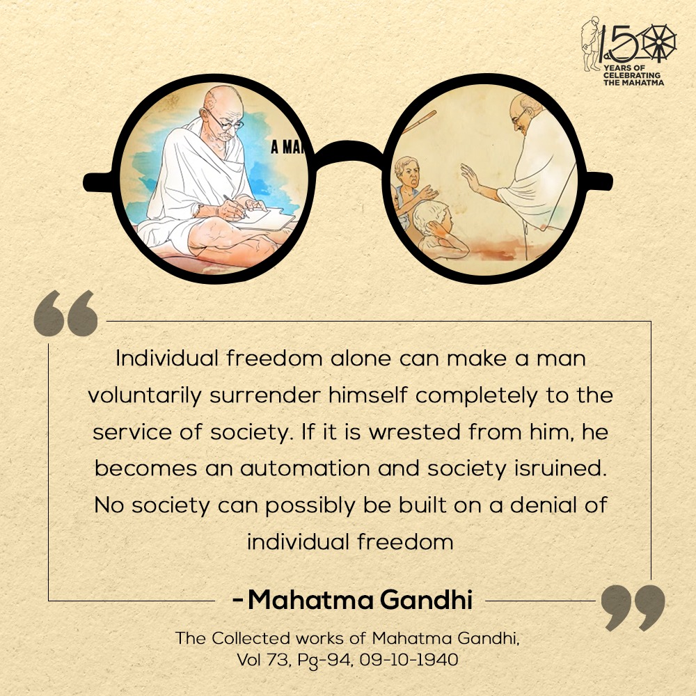 Bapu believed that freedom is the breath of life and it is not expensive at any cost. #Gandhi150