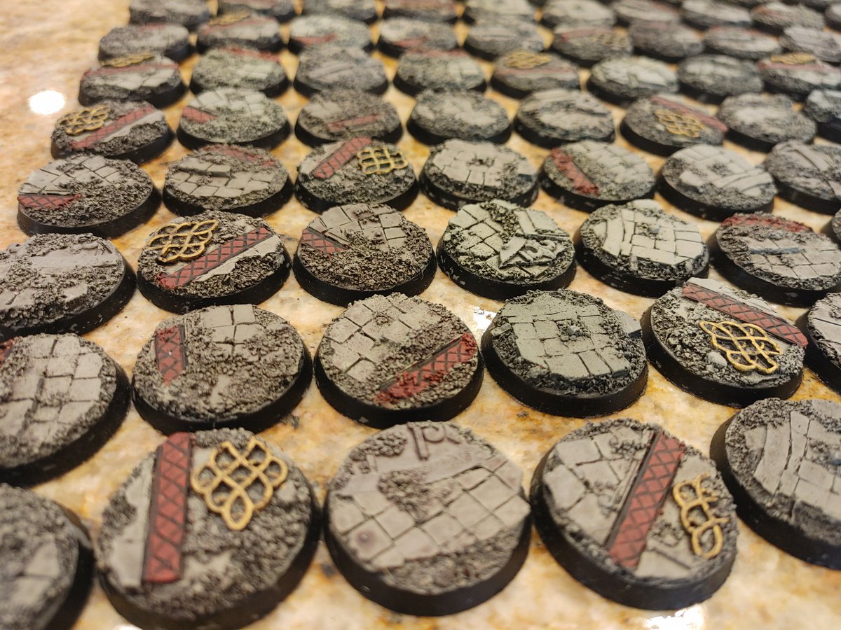 NOVACharity's tweet image. ALL ABOUT THAT BASE!

Together as a team NOCF, @miniacal_ 's subscriber Cullen, and @shadowsedgeminis have triumphed over the very tightest of schedules to finish the bases for the 9th Edition Sisters of Battle army. And they're FABULOUS! 

#miniac2020charity #nocf2020 #raffle