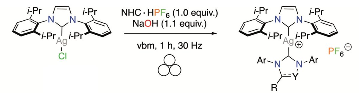 Szostak_Group's tweet photo. #NHCs #NHeterocyclicCarbenes Bantreil's group developed #mechanochemical method for the synthesis of #sterically #hindered bis-NHC-Ag complexes. #Silver #ball-milling #cytotoxicity #mechanochemistry @MdMahbu98665337 @DaltonTrans
https://t.co/kyEd5vEnYd https://t.co/ITitBKGg5l
