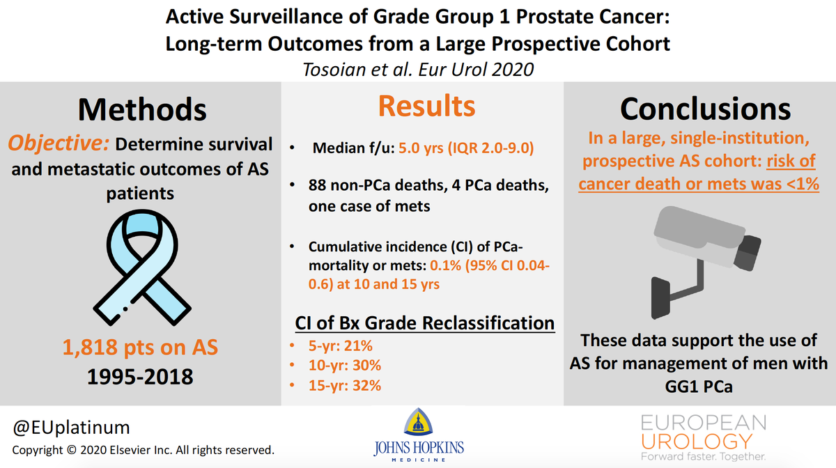 EUplatinum's tweet photo. #VisualAbstract
Active Surveillance of Grade Group 1 Prostate Cancer: Long-term Outcomes from a Large Prospective Cohort 
https://t.co/zwUj6NeKnD https://t.co/2iqjAQ1I84