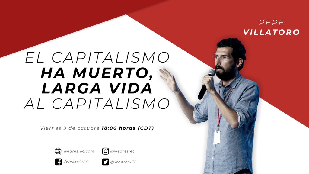 El capitalismo ha muerto, larga vida al capitalismo, con <a href="/pepevillatoro/">Pepe Villatoro</a>, CEO de <a href="/FuckupNight/">Fuckup Nights</a> 

18:00 horas (CDT)

Sigue la transmisión en vivo a través de YouTube live: youtu.be/shtuPyVhuSs