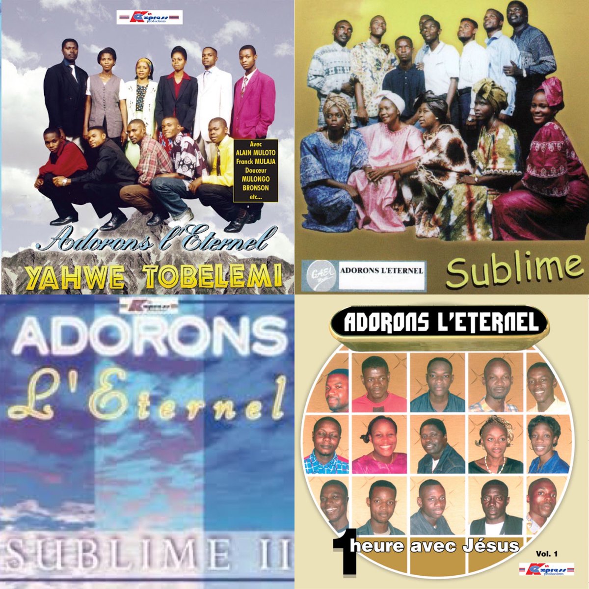 Discographie (GAEL) :1999 : Yahwe Tobelemi2001 : Sublime2003 : Sublime II2003 : 1 heure avec Jésus Christ, Volume 1