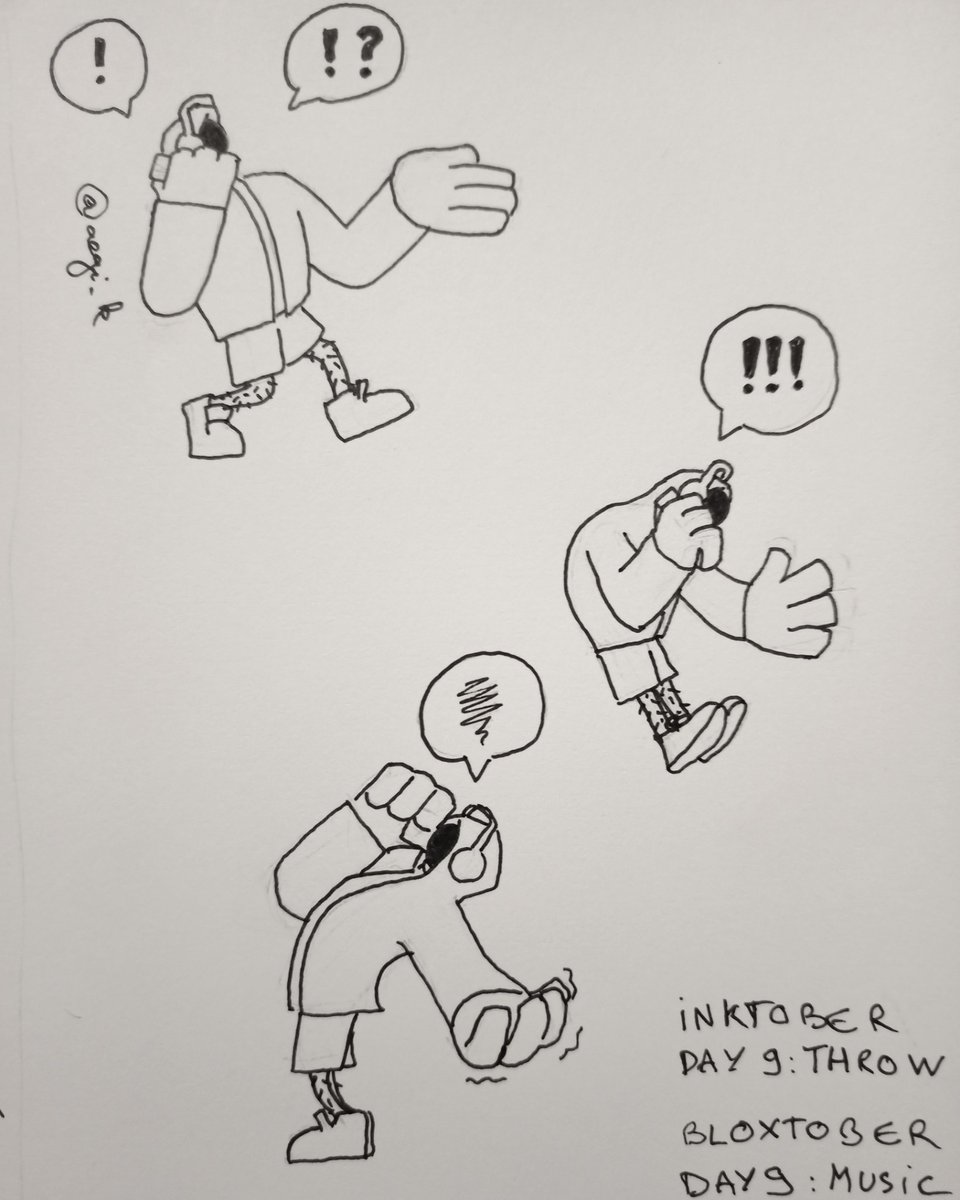 aegi_k's tweet photo. #Inktober day 9: Throw
#Bloxtober day 9: Music

Here's DJ Subatomic Supernova from No Straight Roads, throwing tantrums as per usual. Also, pretend he has 5 fingers on each hand 😅

#inktober2020
#inktober2020day9 https://t.co/YvhrYkGjRZ