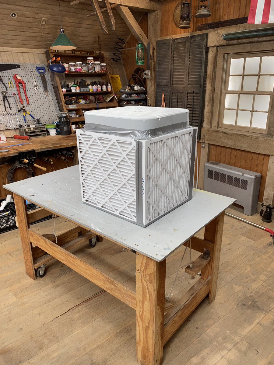 rosstret's tweet photo. Fun day talking #airfiltration with @KevinOConnorTOH on @AskTOH.
We discussed #IAQ, #airparticles, #wildfires, #COVID19, #merv rating, and built a DIY portable air cleaner for under $100 (inspired by @neil_comparetto). Tune in to check out! https://t.co/BfEao3Lo79