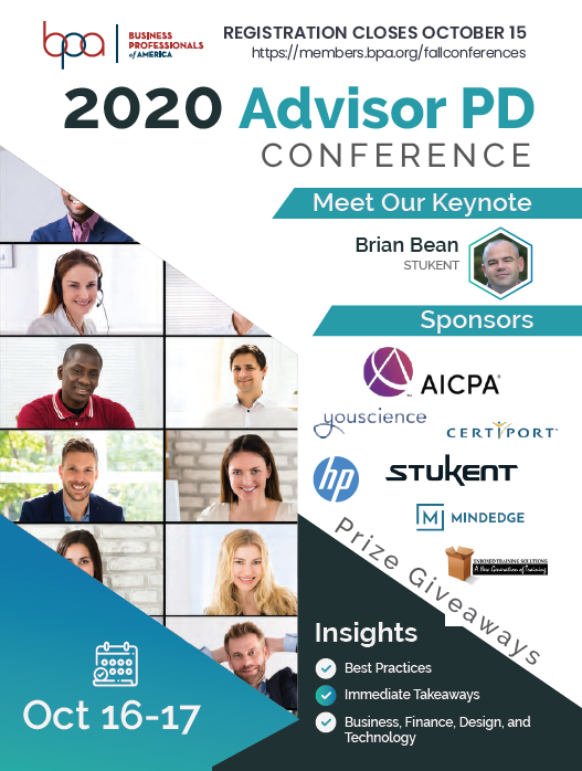 BPAconnect's tweet photo. The BPA Advisor Professional Development Conference will showcase exciting and engaging speakers, classroom and BPA chapter best practices, access to free curriculum &amp; education resources, connection to industry leaders and more!
Learn more at: https://t.co/NYOqb1Mq72 https://t.co/WgY7OXXs8E