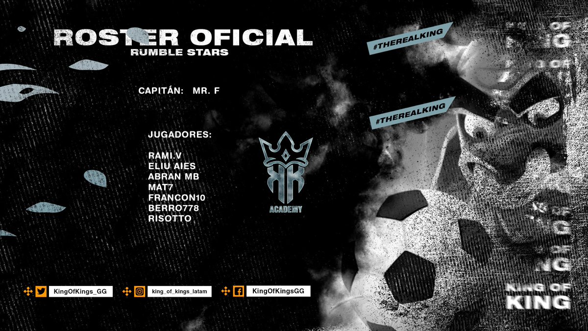 kok_chile's tweet photo. #RS | ¡Presentación!🤩
Nos complace anunciar a quienes nos defenderán como academia de @RumbleStars.⚽️
Ellos son:
👔| @1stMrF
🐼| @RamiV16
🐨| @EliuAies23
🐸| @Abran_MB
🐯| #Mat7
🐻| @FrancoNick10
🦊| @perro778
🦁| @Risotto_05
¡Bienvenidos al reino rumblers!
#TheRealKing🤴🏻 https://t.co/dcSVUuDqNY