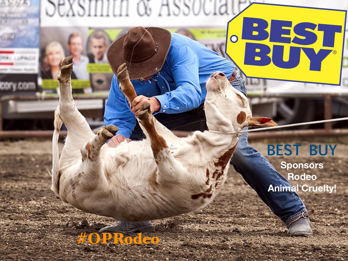 #Attention.@BestBuy #shoppers!
#BestBuy is pro #AnimalAbuse
Sponsoring #rodeo where grown men beat the hell out of calves for FUN & prize money!

Grown
Men
Abuse
Baby
Animals
For
Cash

#AnimalCruelty
#BuckTheRodeo
#AnimalRights
#BoycottBestBuy
#Cruel #Tradition

#OpRodeo 💙🐂💙