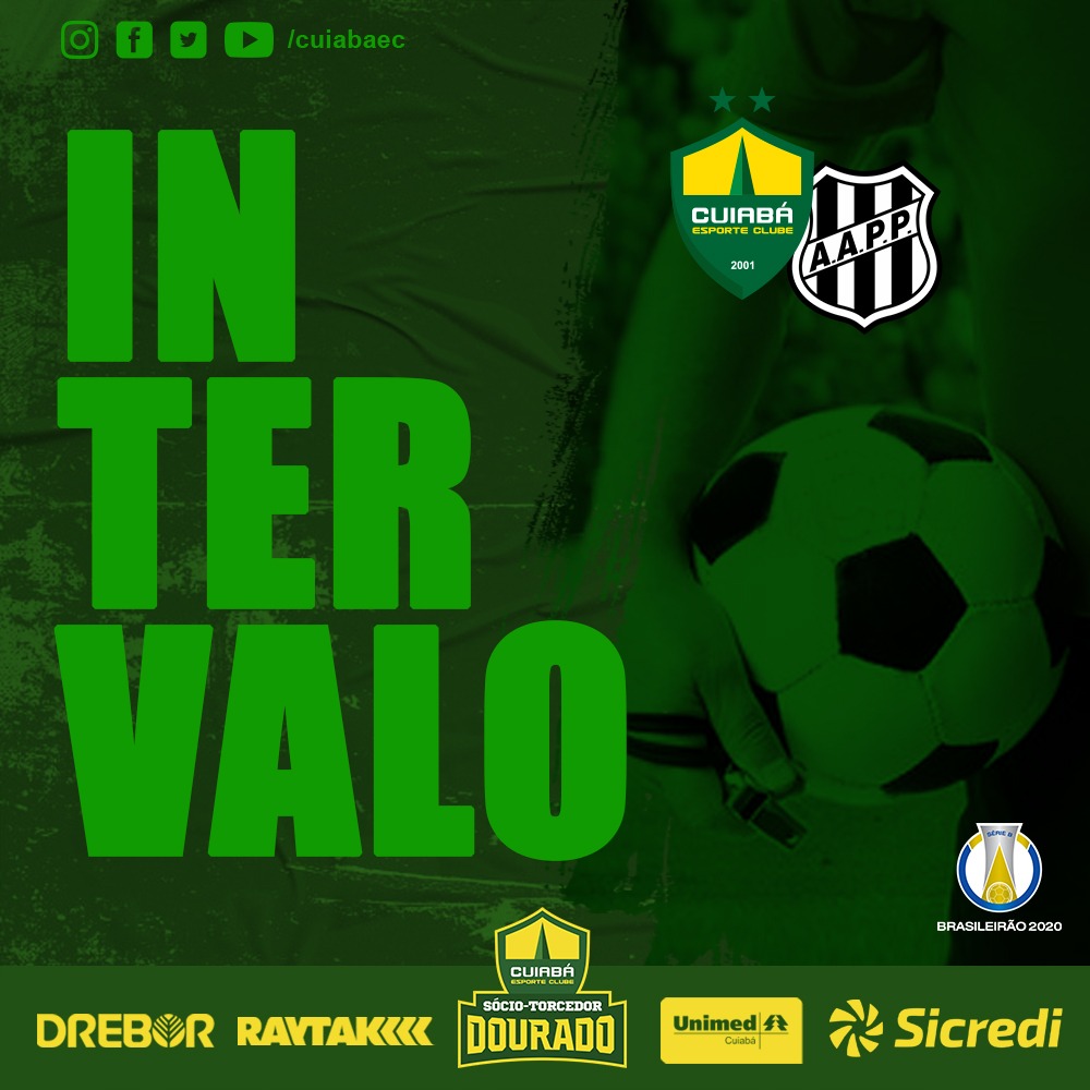 CuiabaEC's tweet photo. Final de primeiro tempo e Cuiabá vai vencendo a Ponte Preta, com gol de Felipe Marques.

CUI 1-0 PON

#cuiaba #cuiabaec #matogrosso #serieb #avantedourado #orgulhodematogrosso 
#cuixponnopremiere https://t.co/c21kHLL63f