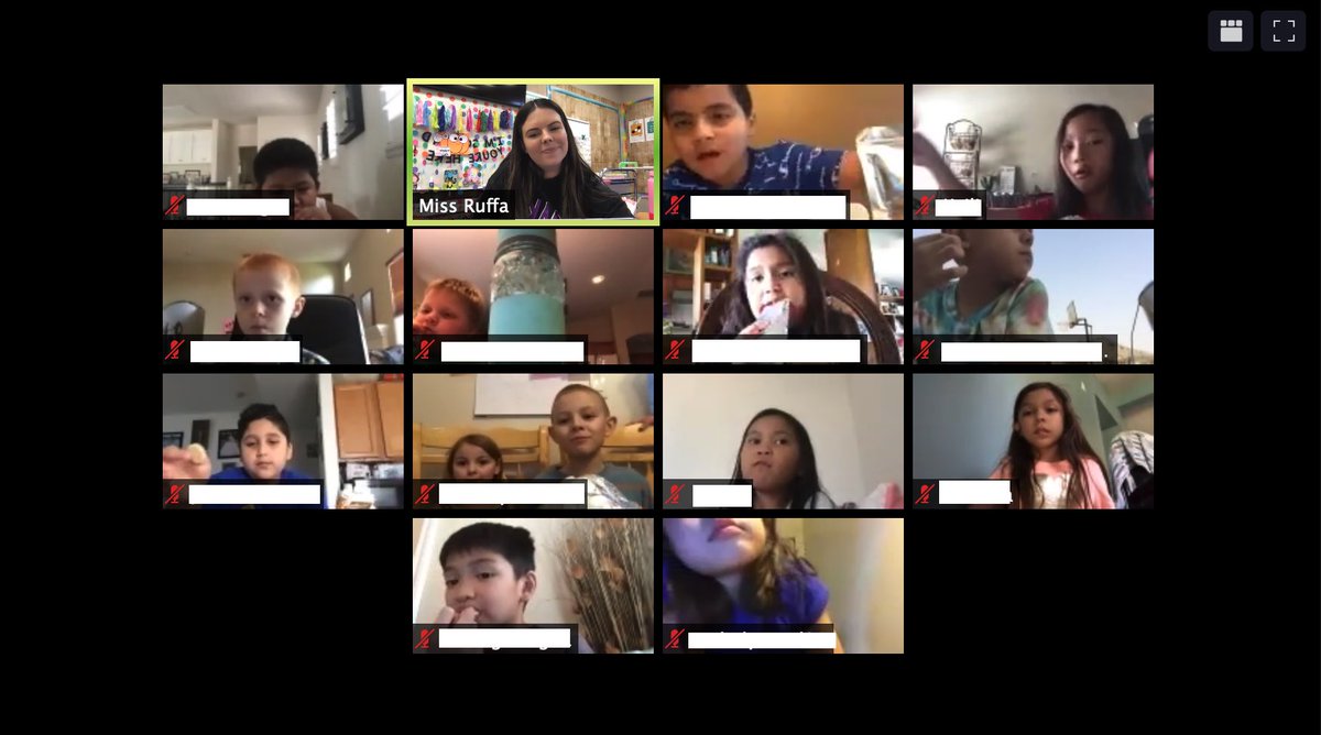 missruffa's tweet photo. Today I had 13 students join me for lunch club where we watched part of a movie and played games. To get into lunch club, Ss need to log onto our zooms everyday and complete all assignments for the week. Teacher win that more than half the class got to come! #ogpride https://t.co/mt6eiI8nmJ