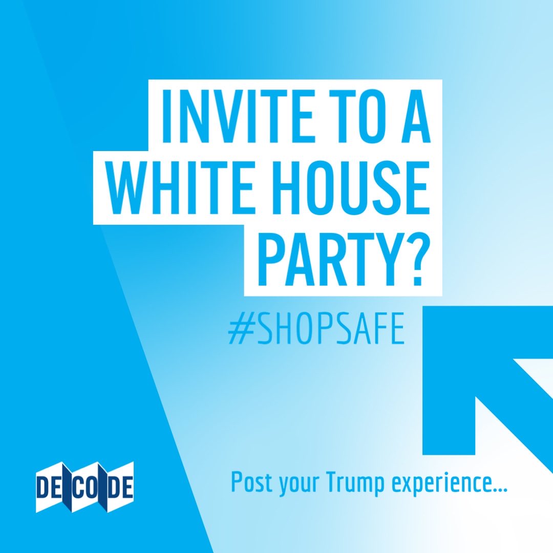 de_co_de_couk's tweet photo. Remember protection! There maybe more on offer than canopies! #shopsafe and post your ⁦@realDonaldTrump⁩ experience! #shopping #GrahamNortonShow https://t.co/vJmgr0nKmK