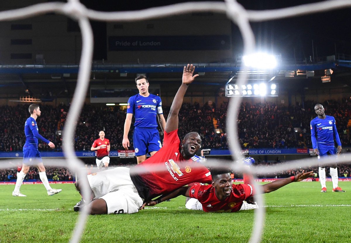 Chelsea 0-2 Manchester United 2018/19 Fa CupAnother game, where Paul Pogba’s aerial ability and well timed runs were for show, as he scored and assisted to help United to a strong cup win against, at the time, favourites Chelsea