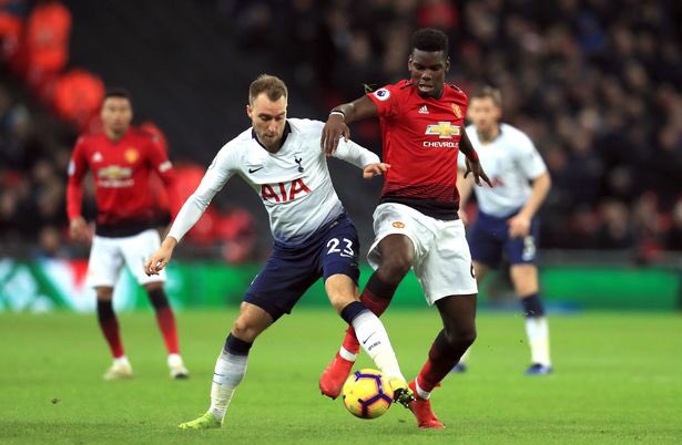 Tottenham 0-1 Manchester United 2018/19The long balls were on show again for Paul pogba, as he sent a trademark ball in to Marcus Rashford to seal a 1-0 win at Wembley against Spurs.