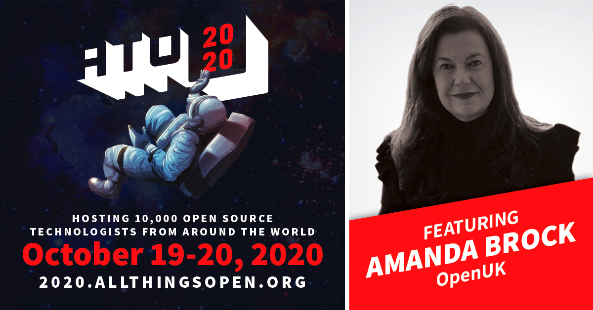 AllThingsOpen's tweet photo. We're excited to have Amanda Brock (@amandabrockUK), CEO of @openuk_uk, presenting at #AllThingsOpen! https://t.co/3DSkeIJgTL https://t.co/E2KXZsLXiO
