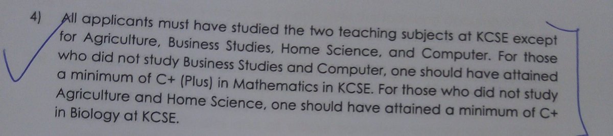 ... so, someone came up with a "brilliant idea" to save money: lock them out of the promotion path!But, as illustrated above, this rule is creating problems.BTW, agriculture, business, home science, and computer studies are exempt from this requirement.