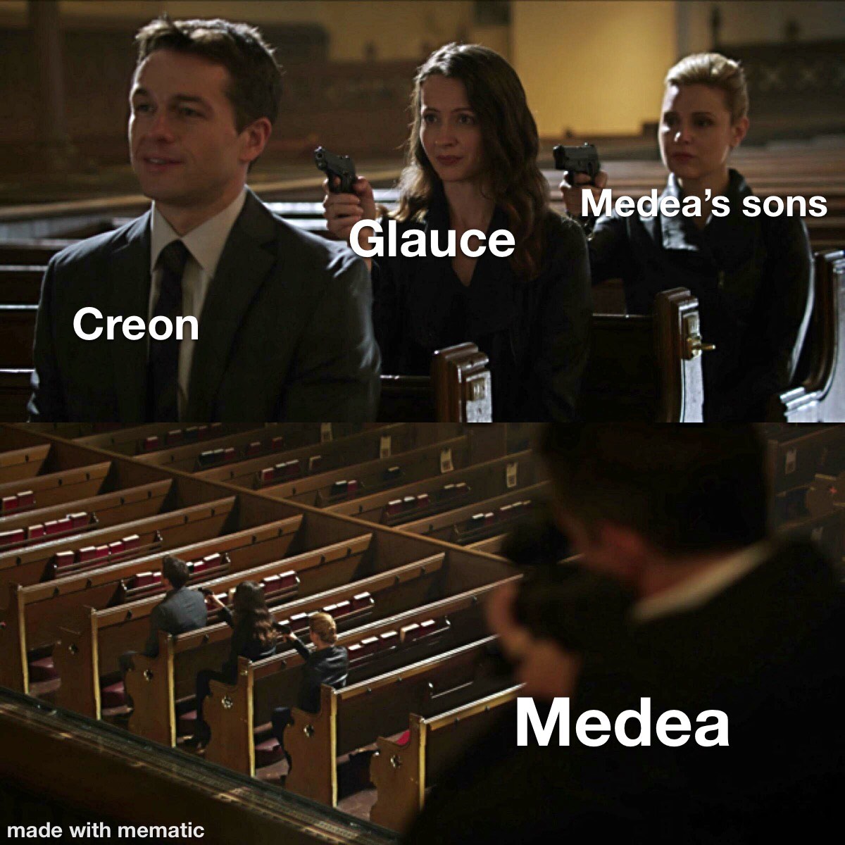 classics_rc's tweet photo. The homework for 6th Year Classics for the weekend was an essay on Medea vs Jason &amp; to create a meme about Medea. This has to be a record for quickest submission of homework... #Medea #LCClassics https://t.co/Fun9BsFjaC
