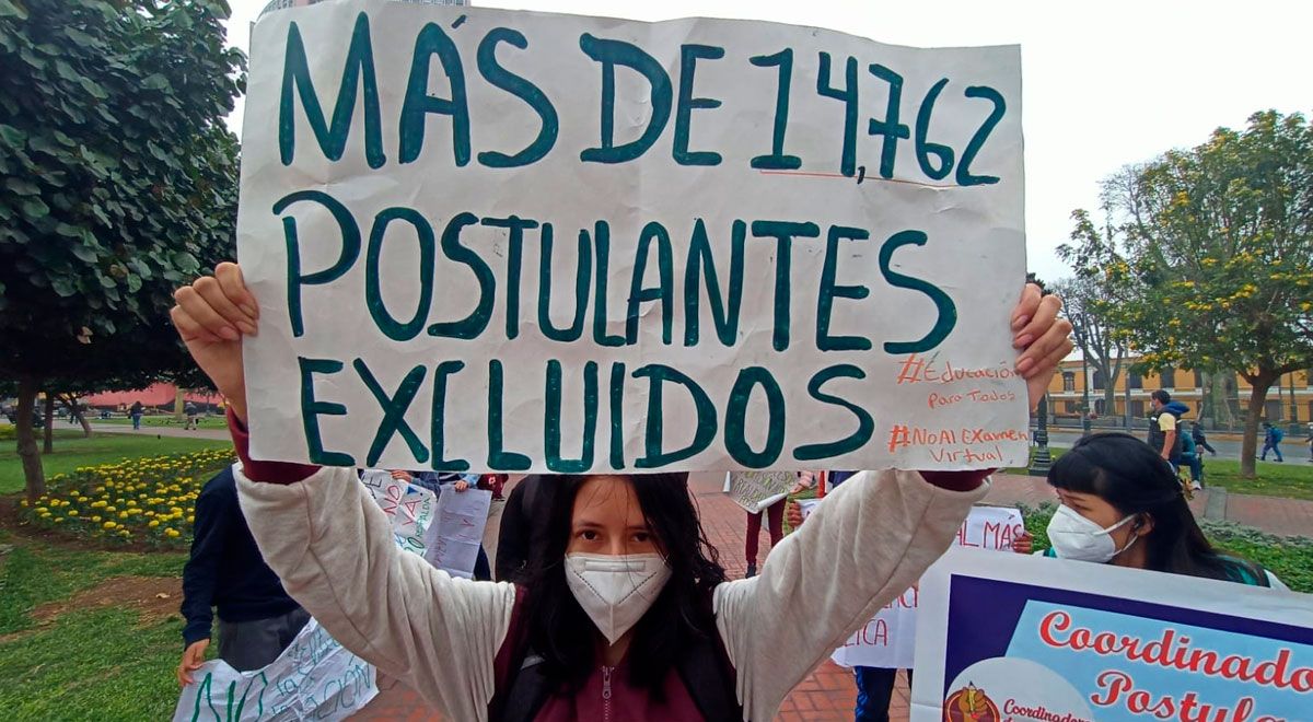 elpopular_pe's tweet photo. San Marcos: estudiantes protestan exigiendo la anulación del Examen de Admisión virtual | VIDEO ►https://t.co/8aosNUh9hZ https://t.co/UP1jcAMp2x