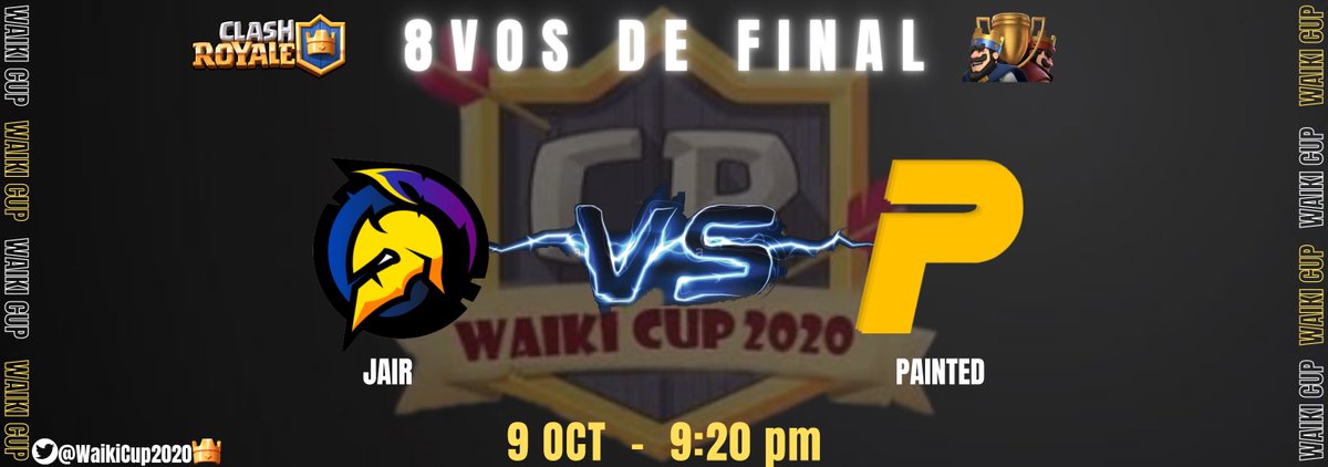 WaikiCup's tweet photo. 2da jornada de #8vos de final del #CasterEdition de la #WaikiCup2020 🏆
Quienes se llevaran la victoria?
#WaikiCup #Torneo #ClashRoyale https://t.co/16Rlm2Fcch