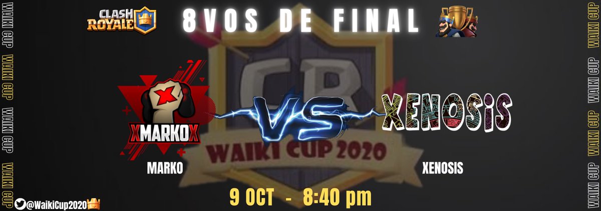 WaikiCup's tweet photo. 2da jornada de #8vos de final del #CasterEdition de la #WaikiCup2020 🏆
Quienes se llevaran la victoria?
#WaikiCup #Torneo #ClashRoyale https://t.co/16Rlm2Fcch