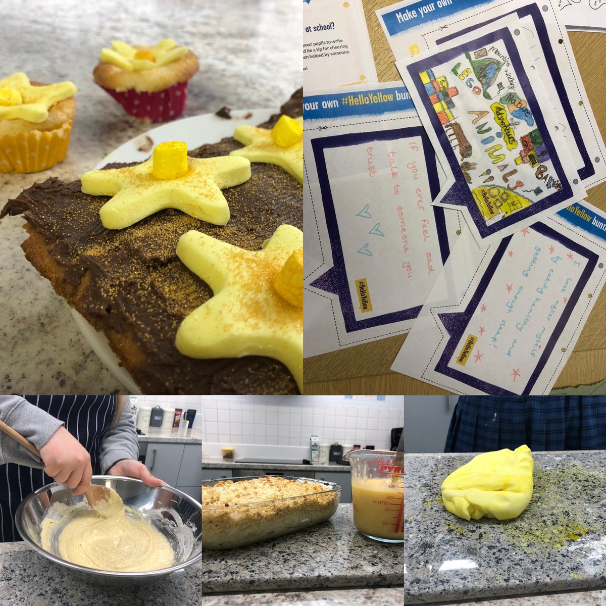 Yellow themed baking and crafts today💛 To all our Argoed Community you are not alone 💛  #HelloYellow <a href="/ArgoedHS/">Argoed HS</a> <a href="/YoungMindsUK/">YoungMinds</a> 💛💛💛💛