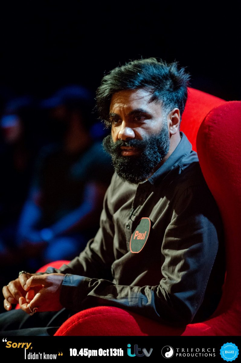 SIDKTelly's tweet photo. #SorryIDidntKnow Ep1 featuring the King @paulchowdhry and some amazing guests is now on @itv hub! 

Click link in bio to watch #SIDK. Ep2 is this Tuesday 13th October @itv 10:45pm
#ComedyPanelShow #Blackhistory  #itv #triforceproductions @dandiorguk #diversityandinclusion https://t.co/nwpZvONgfW
