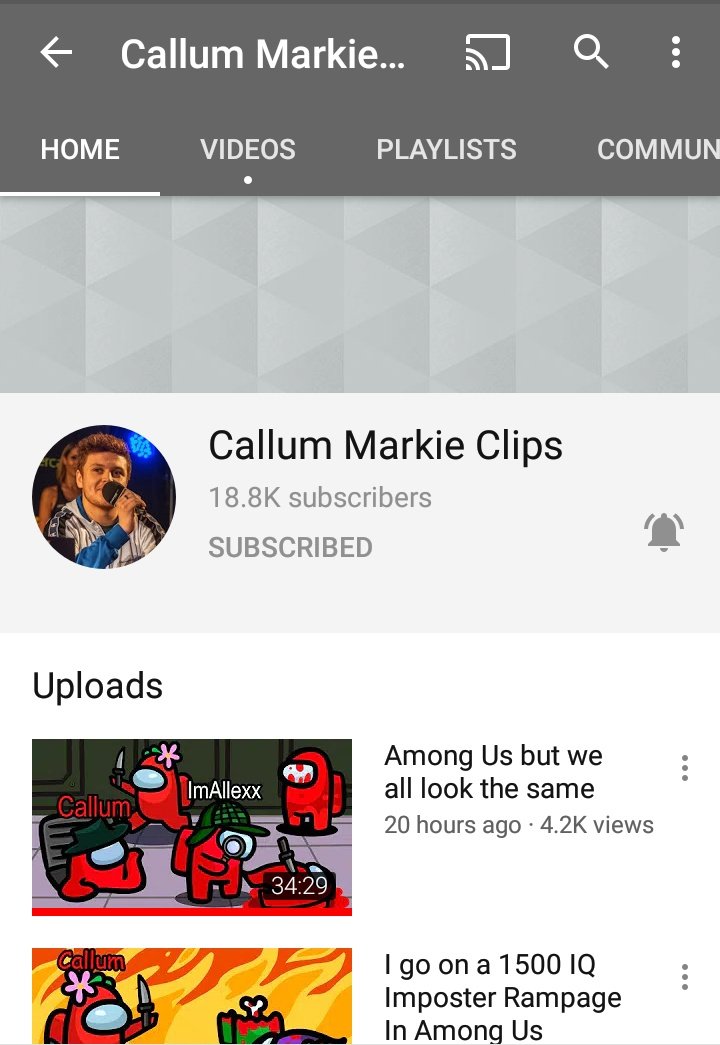 He also has a Twitch and streams basically every day, and a second YT channel called Callum Markie Clips where he uploads clips of the streams! The chats on those streams are honestly my favorite place on the internet these days. Highly recommend!