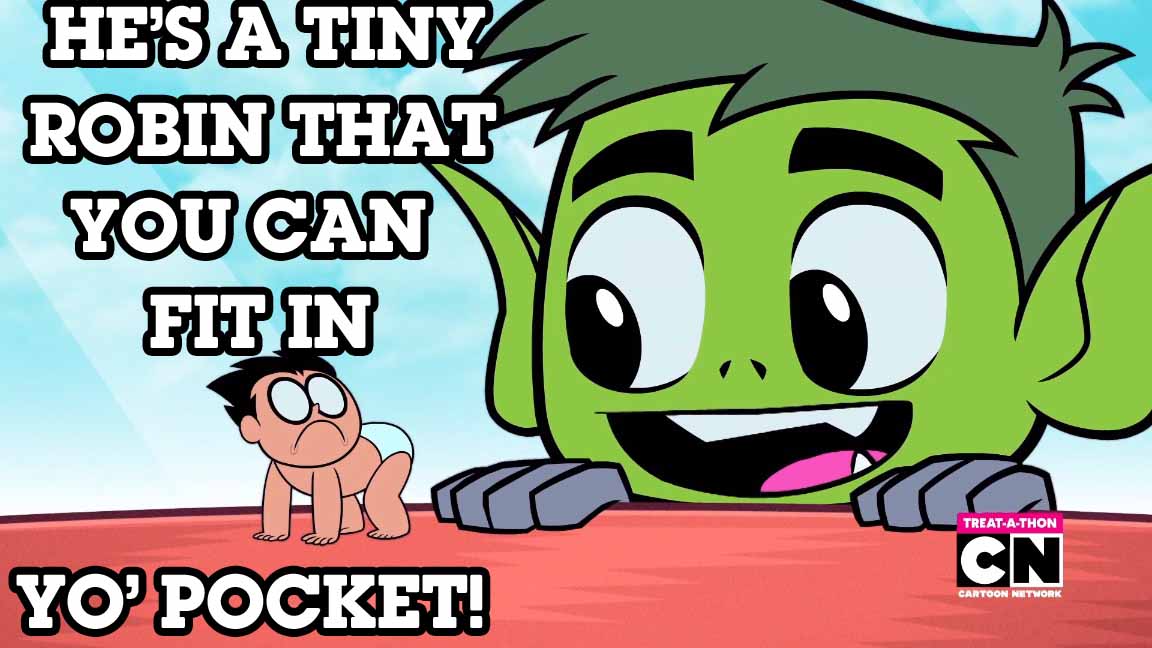 skysoundfanatic's tweet photo. Beast Boy really selling it here... WE NEED A POCKET ROBIN! #TTG #TeenTitansGo #CartoonNetwork #TeenTitans #FunniestFriday #FunniestFridayEver #FunniestFridays #DC #DCComics #cartoon #cartoons #Robin #PocketRobin @GregCipes @scottmenville @CareenIngle @DCComics @WB_Animation https://t.co/vuFbJJyD3v