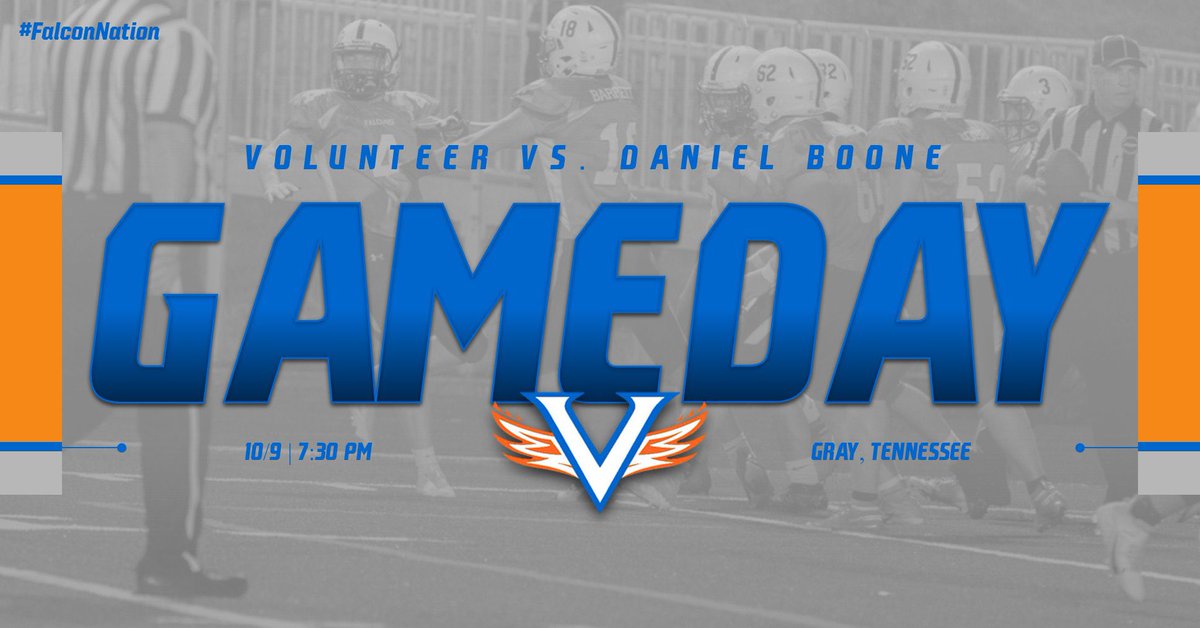 IT'S GAME DAY! 

🏈 Falcon Football
🆚 Daniel Boone
📍 Church Hill, Tennessee
📅 10/09/20
🕓 7:30 PM
💻 Facebook: Volunteer Sports Network
📺 WJHL.com
📷 Bobby Vaughn Photography