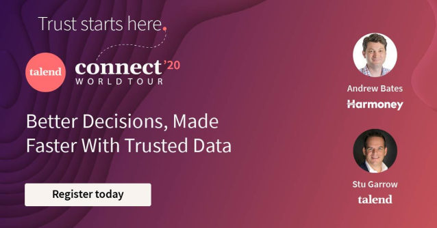 mchapmanTalend's tweet photo. Join us at #TalendConnect to hear @HarmoneyNZ share about how they use trusted #data to reach their customers more effectively. RSVP: https://t.co/lZLJ4sJ4qG #TCWT2020 https://t.co/2sYwxKHCGp https://t.co/SESuyE5yig