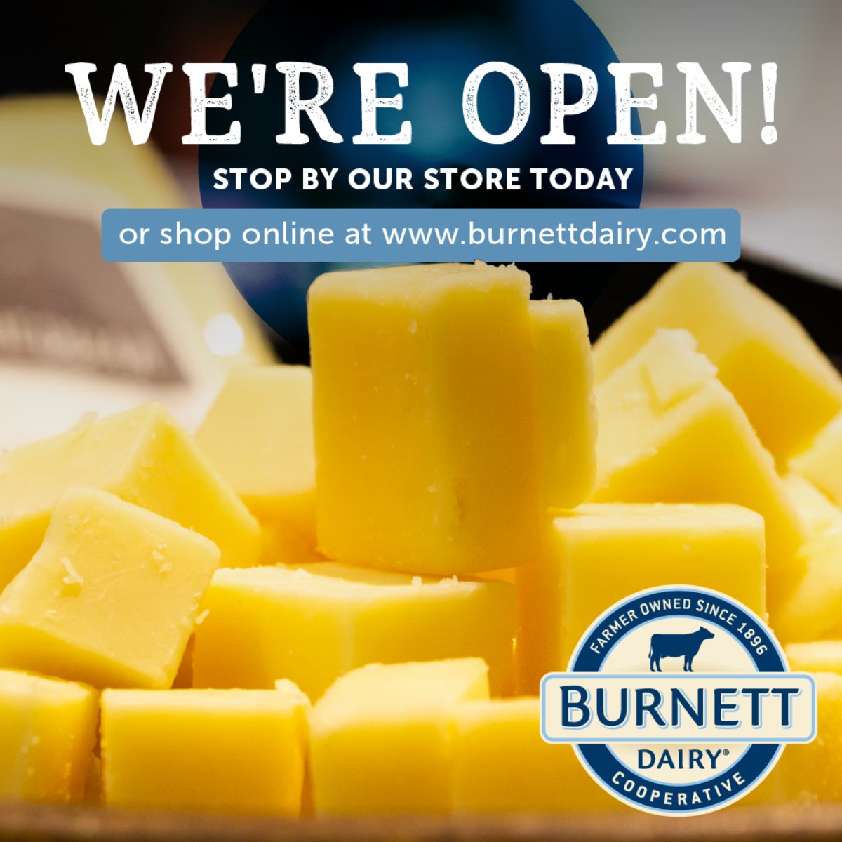 It's a 🍁beautiful  🍁drive to Burnett Dairy!Can't get to our store right away? Shop online for in-store pick-up or get our award-winning cheeses delivered straight to your door. It's easy cheesy! burnettdairy.com