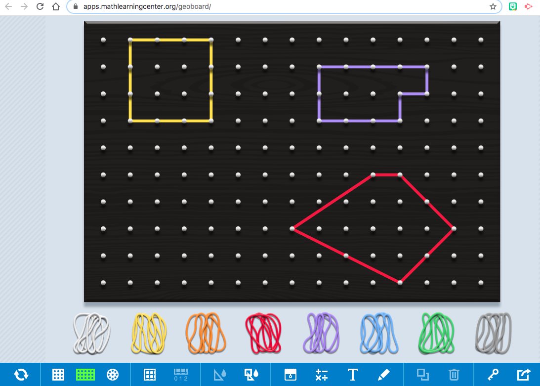 Lots of fun trying out the new Break Out groups in our Meets today &amp; yesterday! Students created shapes with specific criteria on a virtual geoboard and then shared their screens with their groups to compare the shapes they created! #MathFun #WeAllHaveMathBrains <a href="/VEN_HDSB/">Virtual Elementary North</a>