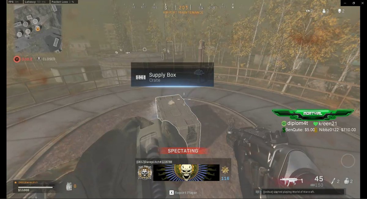 Mortyirl1's tweet photo. @Activision @CodMWClips @ModernWarzone nerfed the SP-R and the val but cant fix an exploit huh... theres 2 people exploiting the stim bug and this game has been going on for around 30-40 mins now.... GREAT GAME (4th game today) #ModernWarfare #CodMWClips #Activision https://t.co/201YEDYEis