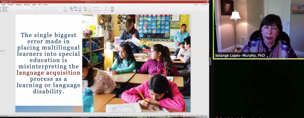 I think I may have to frame this statement! <a href="/SDLBACK/">Saddleback Educational Publishing</a> "The biggest error made in placing multilingual learners into Special Ed is misinterpreting the language acquisition process as a learning or language disability" Dr. Solange Lopes Murphy