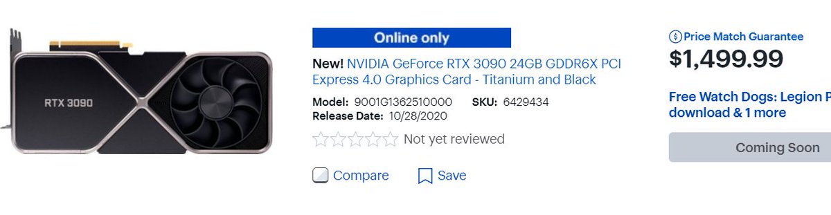 LogicTech16's tweet image. False Advertisement with misleading release date @BestBuy.
the @nvidia #RTX3090 has sold out to bots already from this vendor.
#failedlaunch #gaming #gpu #computers #pc #tech