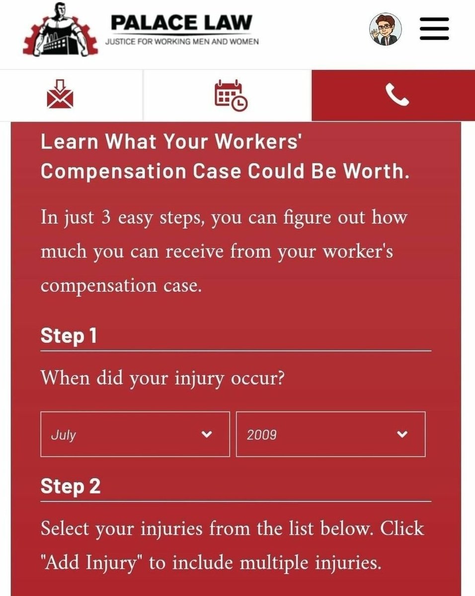 PalaceLawOffice's tweet image. Can we make this a thing?! #freetoolfriday Here&apos;s our OG workers&apos; comp CASE CALCULATOR. All you have to do is enter some info about your injury and we can tell you what your #workerscompensation claim is worth! Get it here: palacelaw.com/practice-areas…