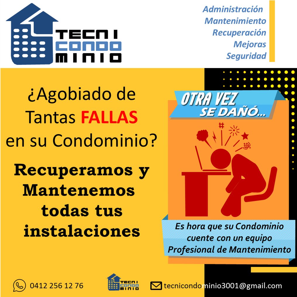 Soluciones adaptadas a sus necesidades.
Plan de Recuperación y Mantenimiento de todo el conjunto, respecto al funcionamiento, la seguridad, el confort y la inversión.
Un solo interlocutor para todos los problemas.
Barquisimeto.