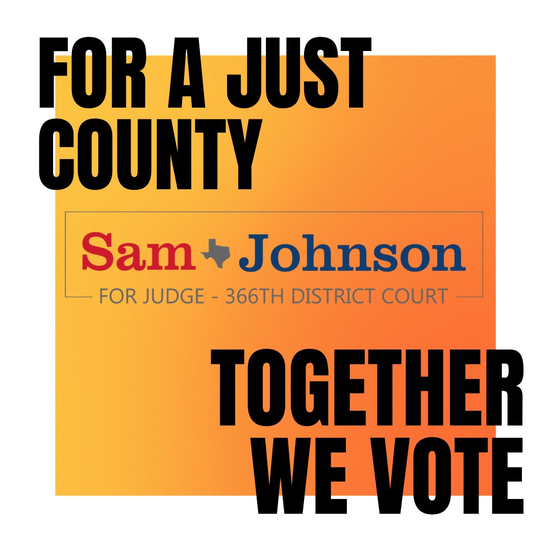 SamJohnson_TX's tweet image. Justice becomes fair when everyone is heard. Your vote is your voice. Early voting starts October 13th. Make your voice heard!

#USAvotes #Election #peace #vote #SamForJudge #Election2020