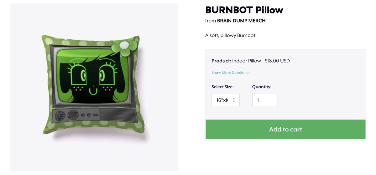 I have decided to answer the demand and make a BURNBOT waifu pillow! ...