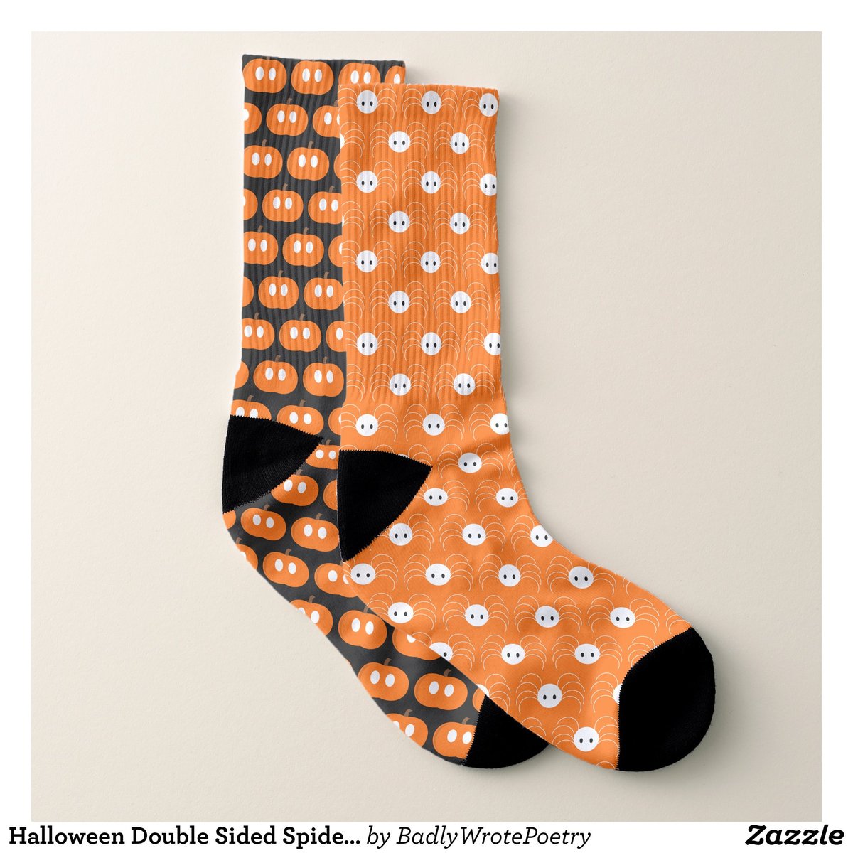 BadlyWrote's tweet photo. Hi #CelebsForSmallBiz ! I'm in love with these #halloweensocks. Each foot is half & half design! #Spiders on the right, #pumpkins on the left! The perfect #spooky #socks! Order now in time for #Halloween! 🧦🕷️👻 https://t.co/r53UqNuO5g
#uniquesocks #zazzle #spookysocks #smallbiz https://t.co/OugyIWX1BH