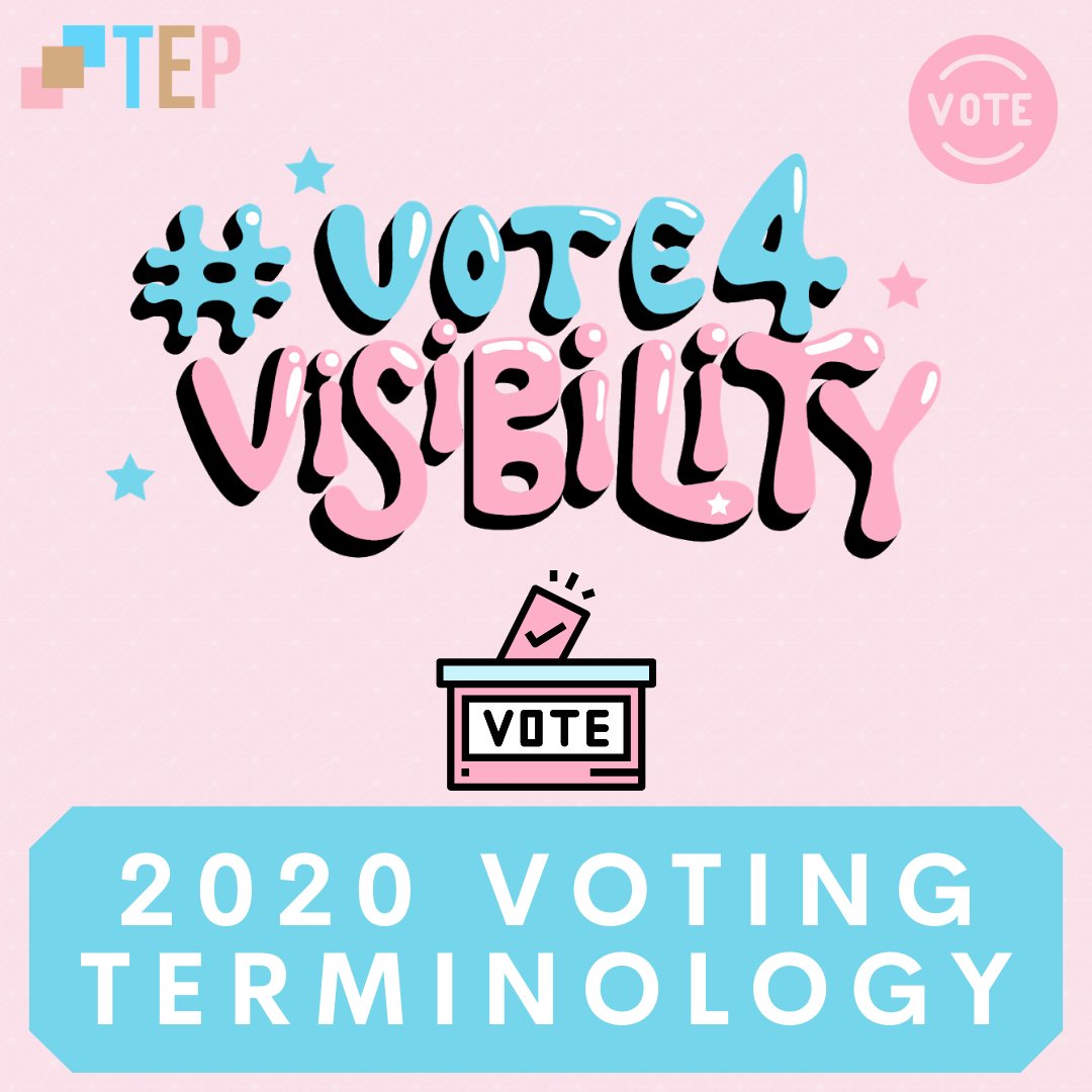 trans_empowered's tweet photo. Voting is complicated, especially this year.

That's why we made a #Vote4Visibility 2020 Voting Terminology guide -- to make sure you know what you need to know to vote. From "mail-in" vs. "absentee" ballots to suppression, we've got you covered.

See our next tweet for more! https://t.co/QfiMejlgOm