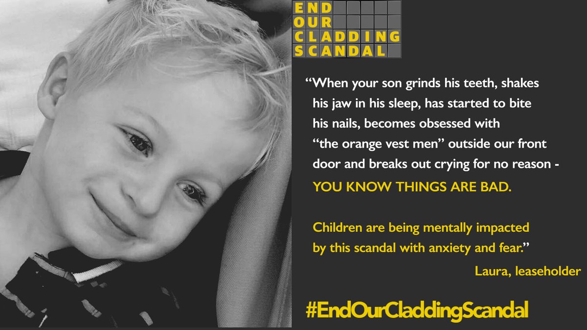 This is sickening, <a href="/RobertJenrick/">Robert Jenrick</a>.

<a href="/LauraVulcano/">Laura V F-Quintanilla</a>, we are all so sorry that anyone is having to go through this, let alone a young child.

<a href="/BorisJohnson/">Boris Johnson</a>, #EndOurCladdingScandal.

#WorldMentalHealthDay