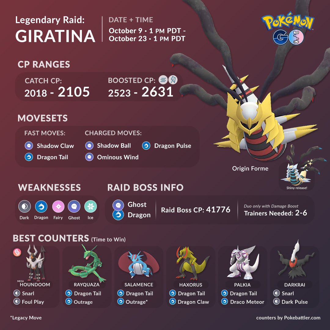 Shiny Giratina Origin Form Pokemon Go, Video Gaming, Gaming